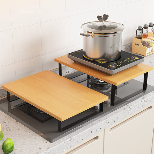 厨房燃气灶置物架台面多功能托架整理架家用灶台加高隔板收纳架子