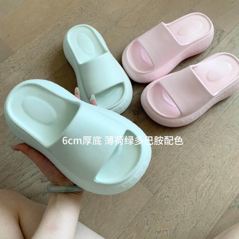 绿色拖鞋女外穿夏厚底增高小个子高级感凉拖沙滩绝美不累脚配裙子