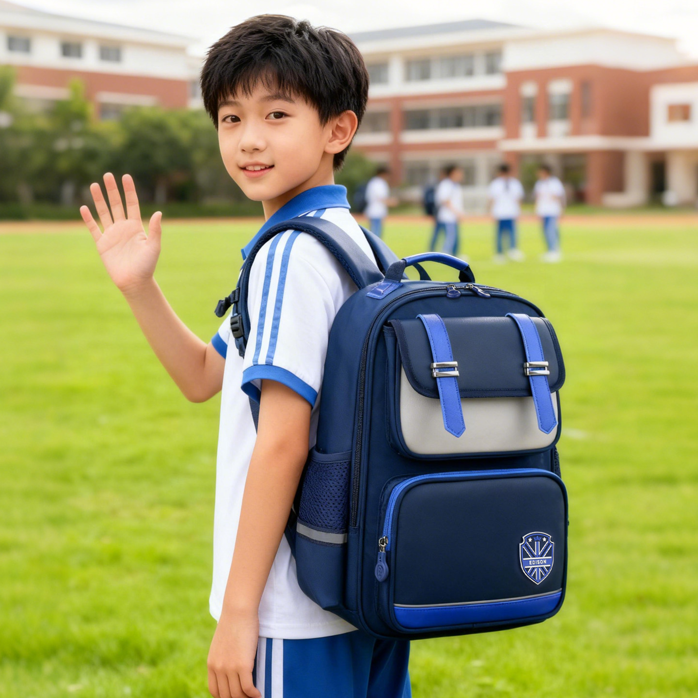 爱迪生小学生护脊减负防下坠书包