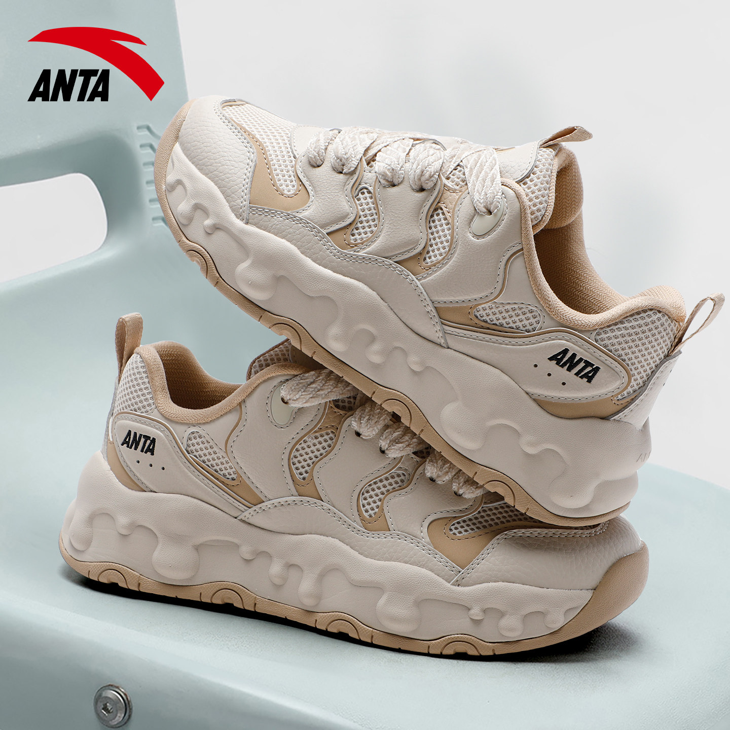 安踏奶糖板鞋女鞋春季时尚百搭面包鞋厚底增高透气防滑休闲运动鞋,运动鞋new,运动休闲鞋,淘宝优惠券,粉丝福利购,淘宝优惠卷