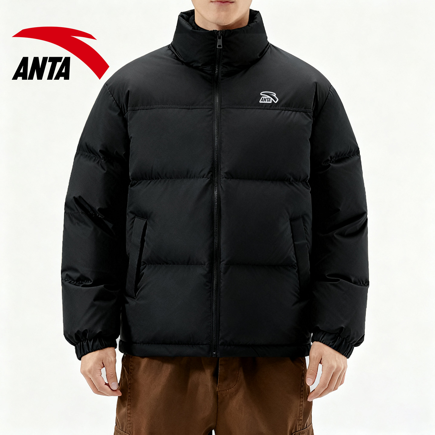 王一博同款安踏面包服羽绒防风