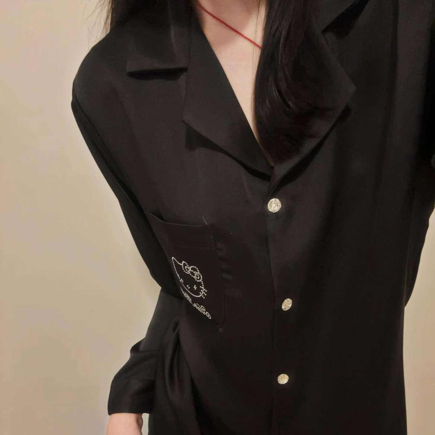 送女生闺蜜女友的生日礼物夏季烫钻kitty睡衣女冰丝家居服礼盒装