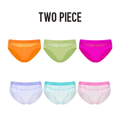 3条 TWOPIECE亲肤女三角裤 女网纱拼接内裤 印花短裤