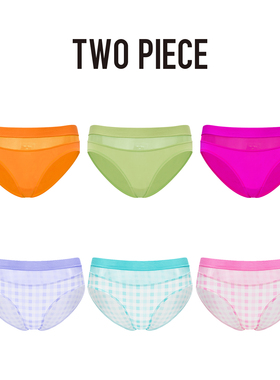 【99/3条】TWOPIECE亲肤内裤女网纱拼接印花内裤