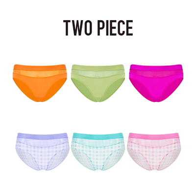 【99/3条】TWOPIECE亲肤女三角裤女网纱拼接内裤印花短裤