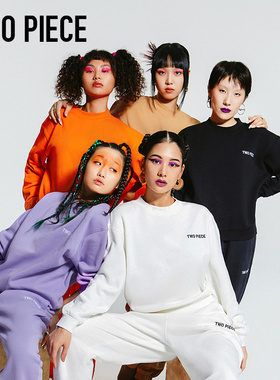 TWOPIECE秋冬卫衣女加绒休闲套头衫长袖圆领上衣女运动服套装