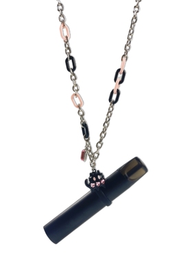 适用亚克力猫咪钛钢挂链挂绳通用烟杆保护套悦刻5代幻影挂脖电子眼项链柚子防丢鸭嘴兽魔笛sp2s雪茄金属pro潮