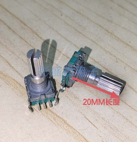 EC11 侧卧电位器 20MM柄长 不带开关3脚 360度无限旋转