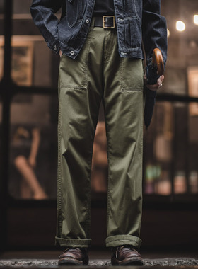 二战复古工装裤OG107经典复刻直筒男裤男阿美咔叽修身休闲长裤子