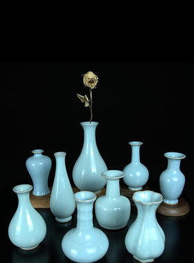 博古架花瓶摆件三见堂汝州汝瓷