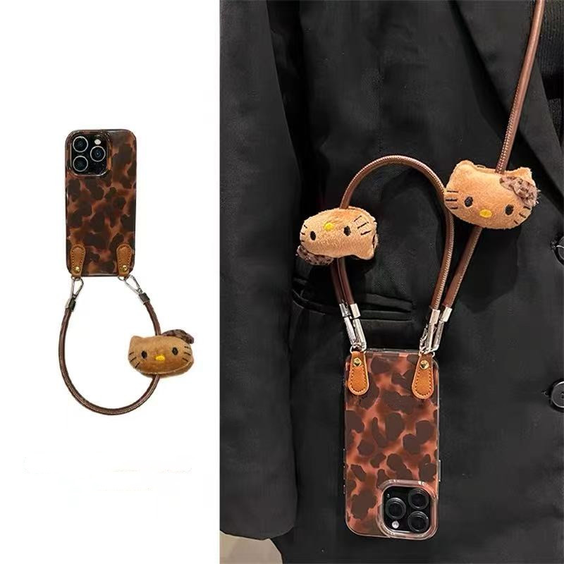 复古棕色琥珀豹纹适用OPPOA5Pro手机壳A3x斜跨A1/a2m可背a98/A97挂绳a96/a95手绳a93s/a92保护套a58/a575G女