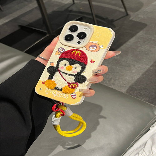 小羊皮背书包企鹅红米note15pro+手机壳k90手链k80可爱风新款k70防摔保护套