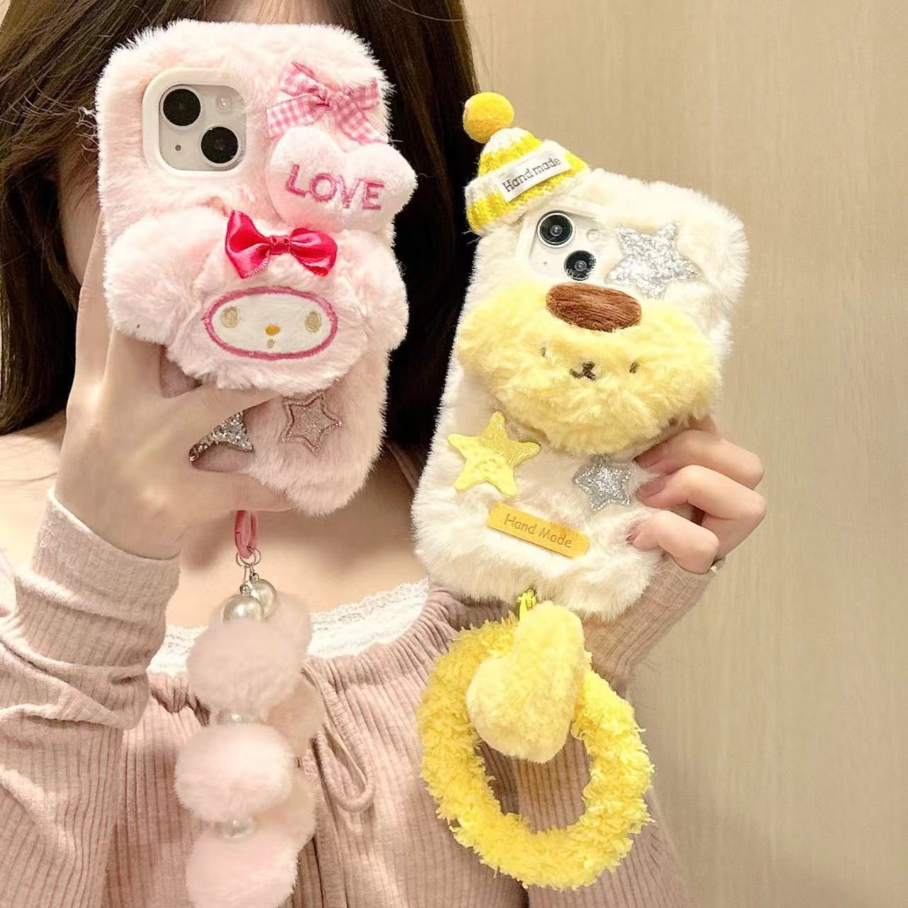 毛绒美乐蒂oppo任意型号手机壳女