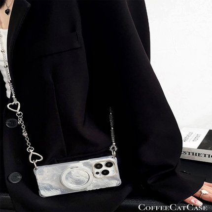 360度旋转支点壳适用华为荣耀300/400pro手机壳200支架100/90GTx50/x40i斜挎x30可背x10爱心9x链条80/70/60se