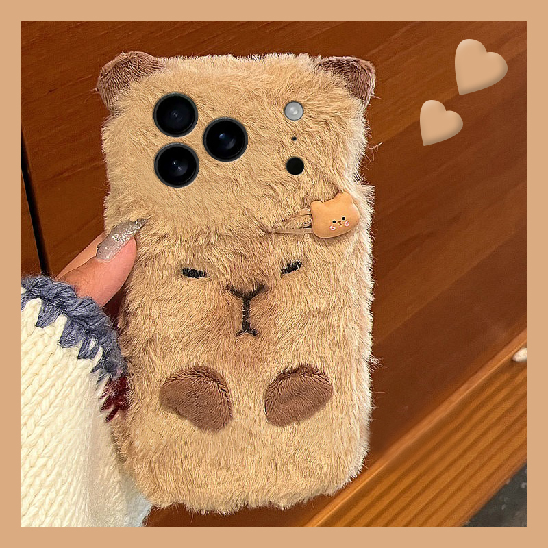 卡皮巴拉适用OPPOA5Pro手机壳A3x毛绒a98/A97新款a96/a95秋冬a93s/a92s可爱a58/a575G卡通a56/a55女a35套a11x