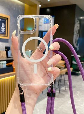 登山绳适用红米note13/12手机壳小米15带磁吸13/14pro斜挎k70/k60/k50pro挂绳note10/11可调节civi3/2斜跨脖