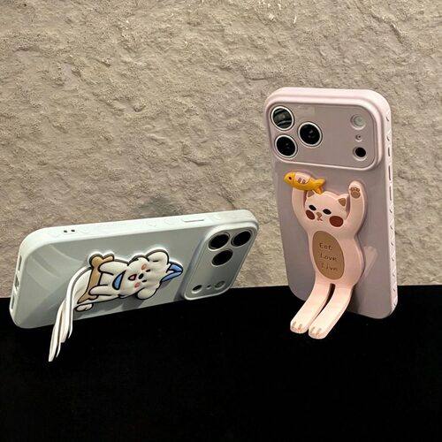 卡通猫咪小狗支架适用华为nova15Pro手机壳nova14卡通nove12/13pro情侣nova11新款nova12Ultra全包15Ultra女