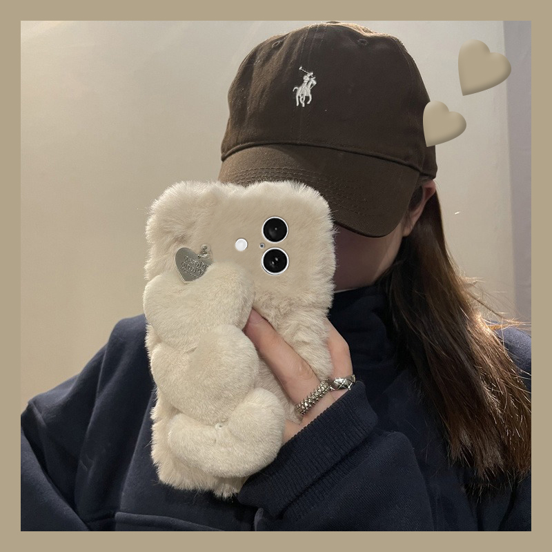 毛绒爱心手链适用oppok12pro手机壳k12plus冬季K11Pro腕带k10/K9S毛茸茸K7X新款k5/k3女K10活力版手链k9pro套