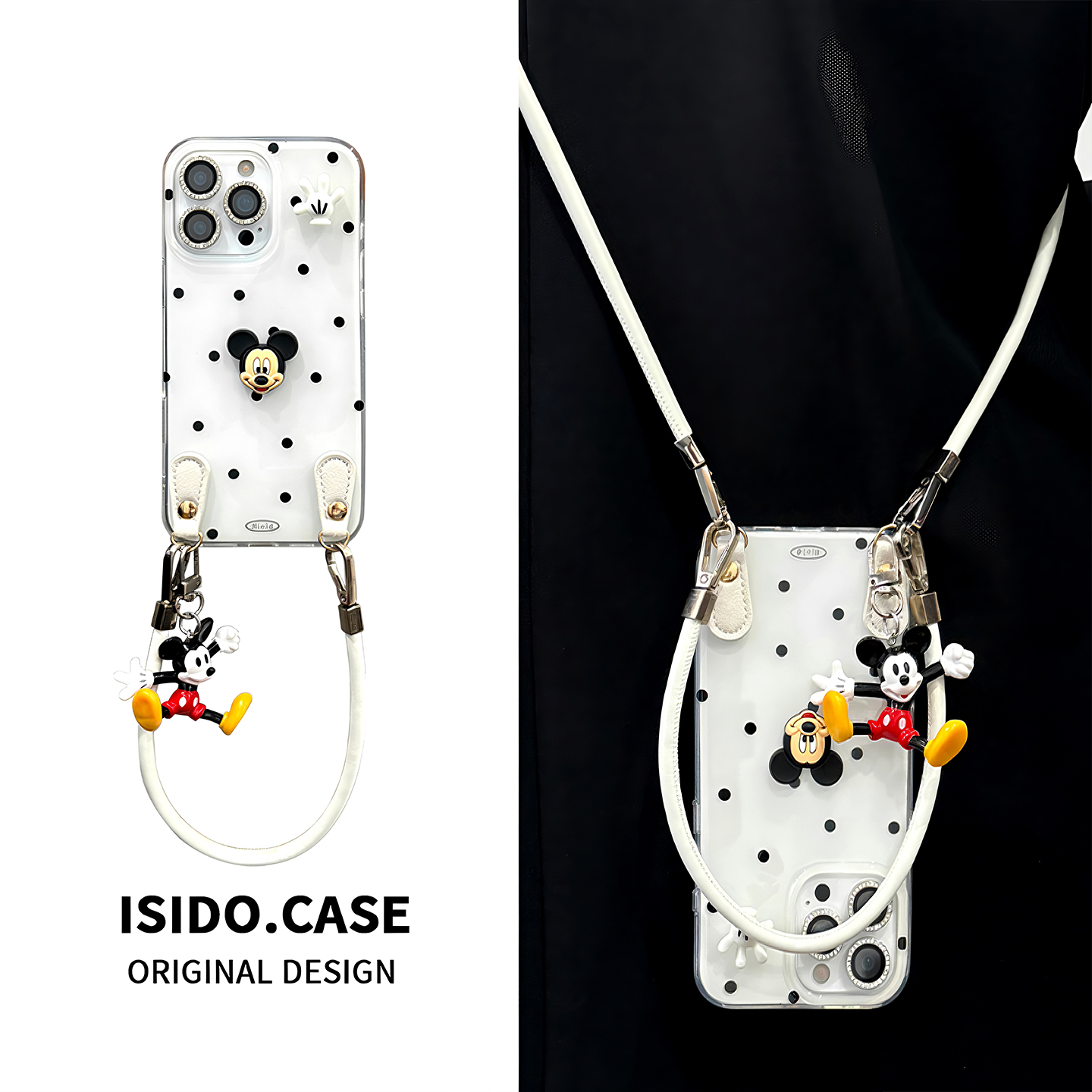 波点老鼠公仔适用一加ace5pro手机壳一加Ace3V新款1+Ace2pro高级感1+13斜挎1+12/11/10pro挂绳9RT卡通8T/7T女