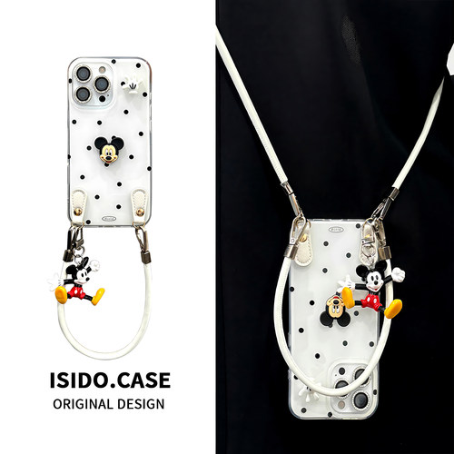 波点老鼠公仔适用一加ace5pro手机壳一加Ace3V新款1+Ace2pro高级感1+13斜挎1+12/11/10pro挂绳9RT卡通8T/7T女