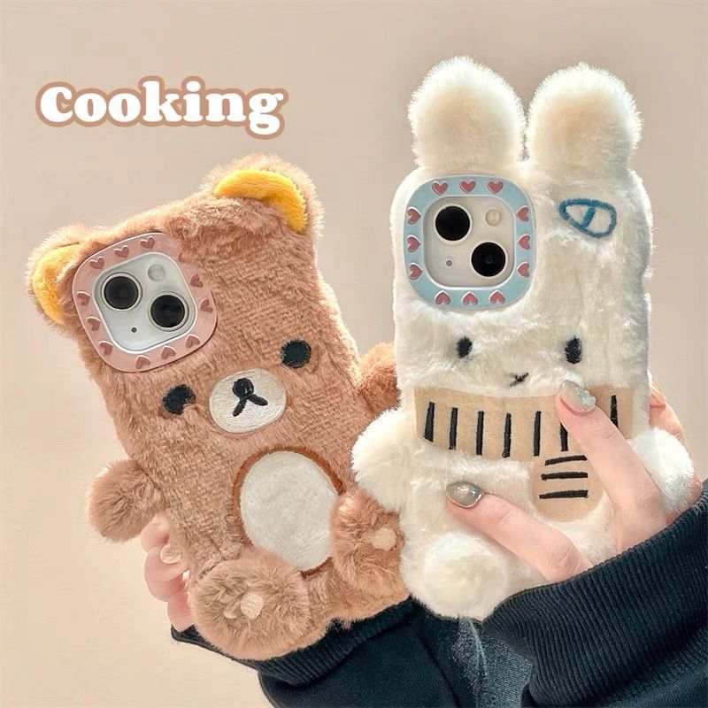 毛绒可爱小兔适用任意型号手机壳