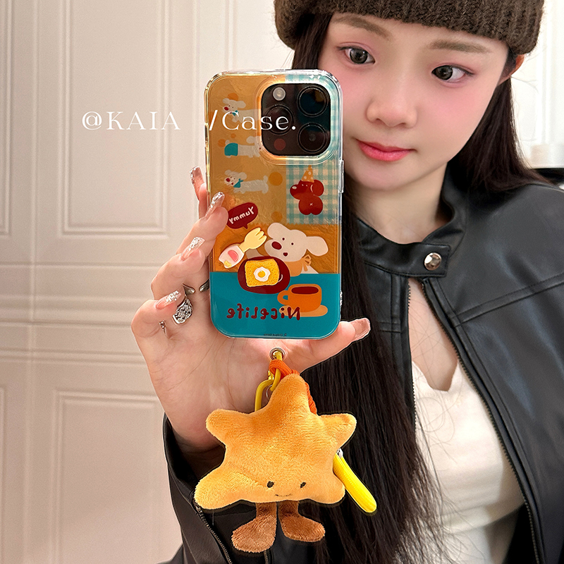 可爱餐具吐司小狗适用于OPPOA5Pro手机壳新款A97女A96时尚个性