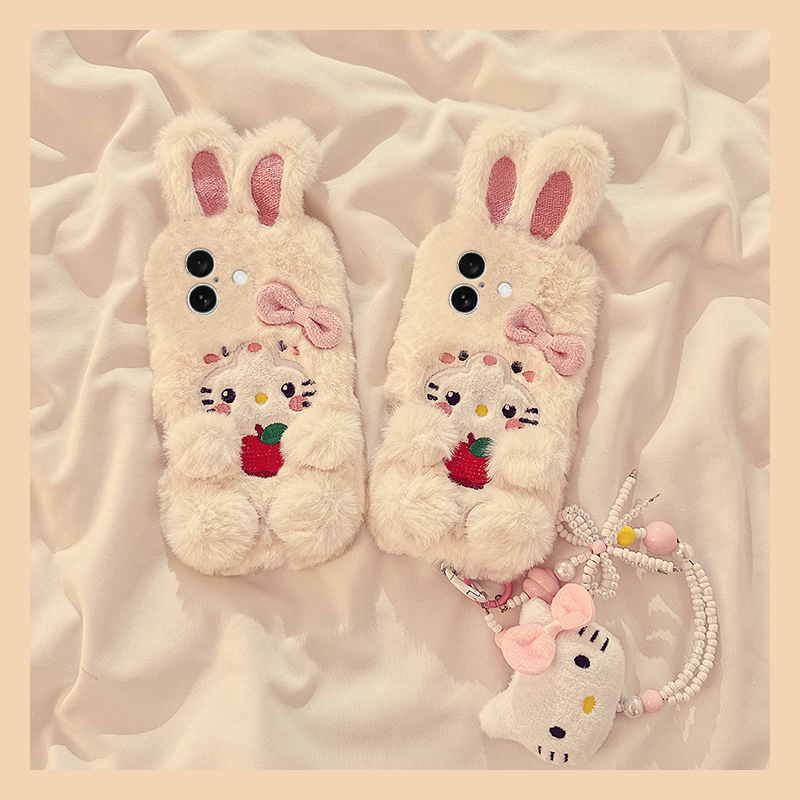 毛绒立体兔子凯蒂猫适用于一加Ace5手机壳新款13T女Ace3V时尚个性