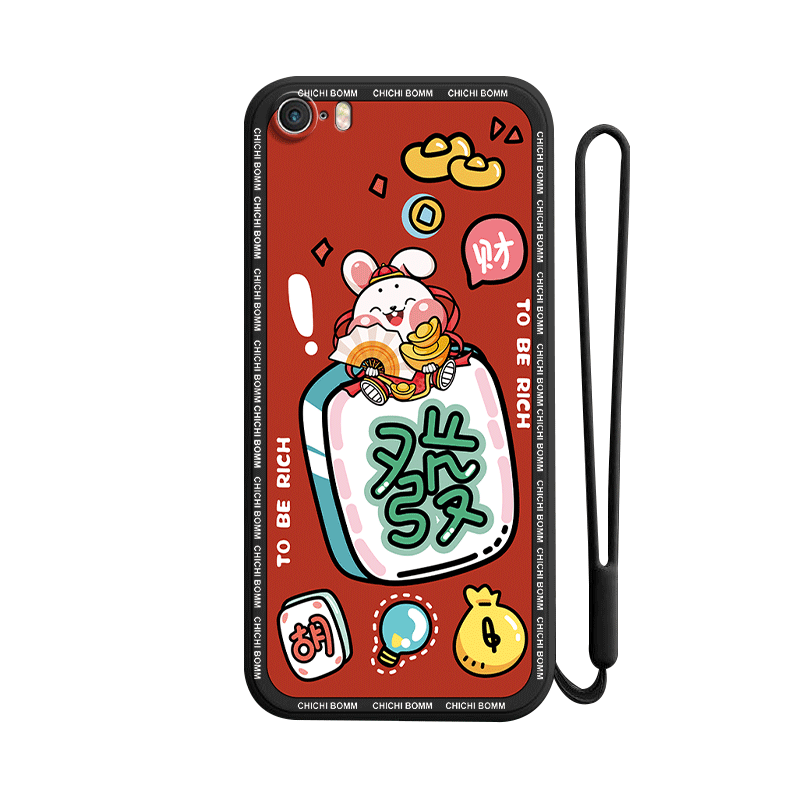 适用苹果5发财手机壳5S新款iPhoneSE1代一代磨砂5SE硅胶全包防摔保护套男女外壳软壳钢化膜ip五S兔子ipse潮流