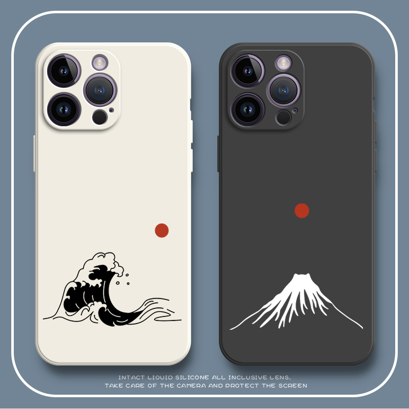 海浪火山适用iphone14promax手机壳苹果硅胶14pormax全包pr0max防摔promas保护套Pro男女新款ip外壳ipone平果