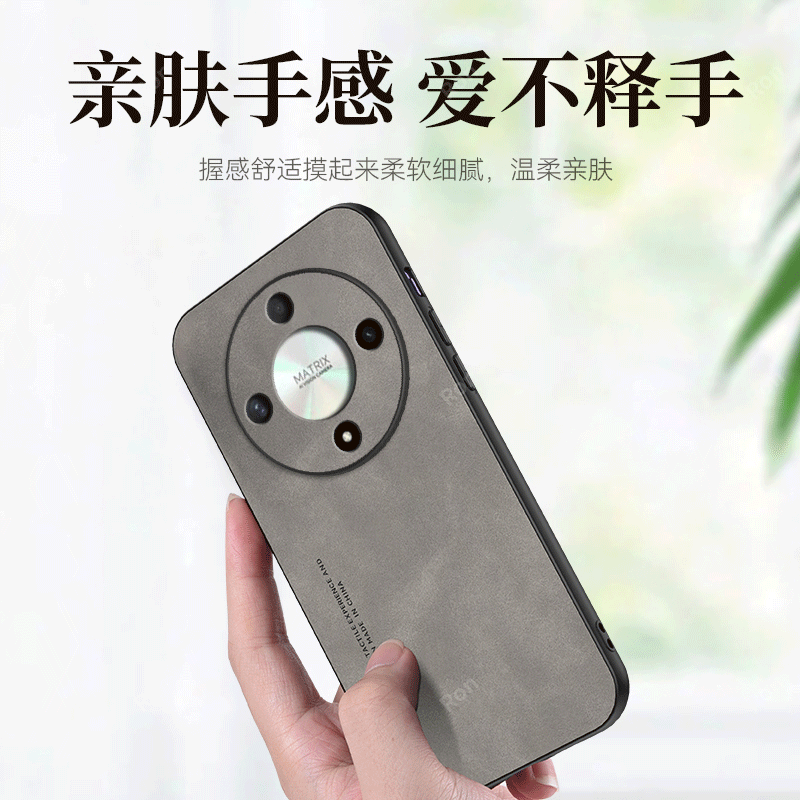 适用华为荣耀X9B手机壳ALI-NX1亲肤手感羊巴皮皮质honorX9B全包5G防摔B5G保护套honor男女ALINX1新款h0n0r外