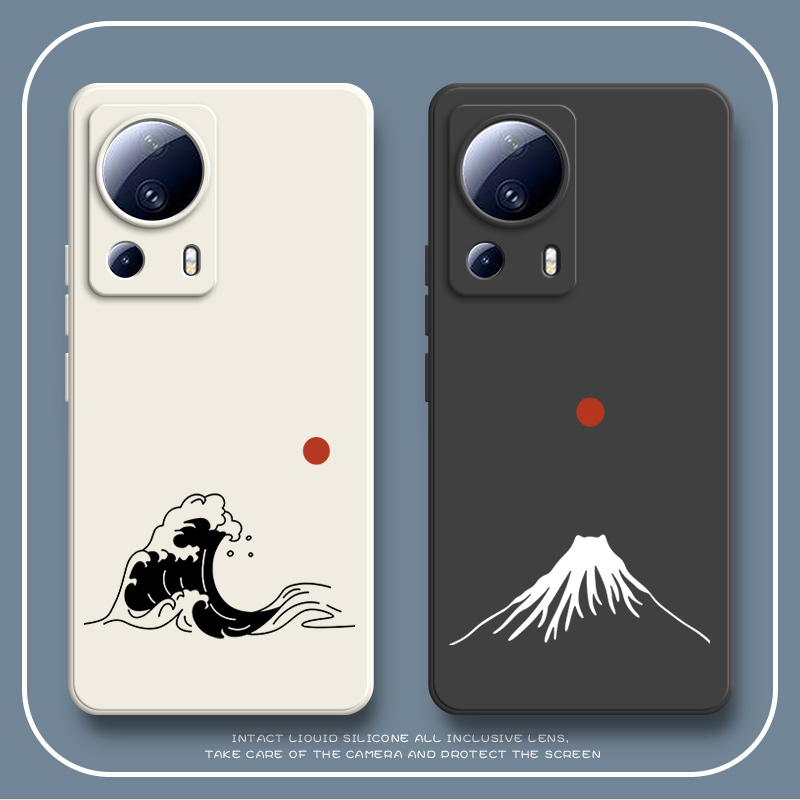 海浪火山适用小米civi2手机壳xiaomicivi25g硅胶套5G全包防摔vici2曲面屏cici新款clvl外壳civ男女civc曲屏cv