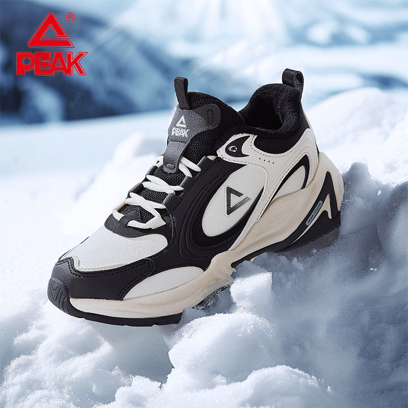 匹克加绒防滑加厚增高老爹鞋