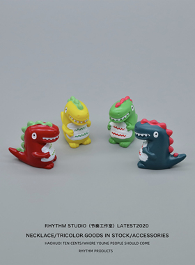 微景观创意可爱网红小恐龙动物公仔园艺装饰品配件车载桌面小摆件