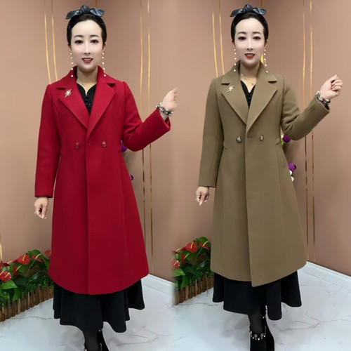 西装领中长风衣常规时尚