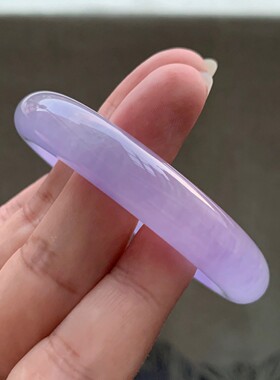 缅甸天然玉石翡翠手镯女款冰糯种紫罗兰飘花正圈翡翠玉手镯子时尚