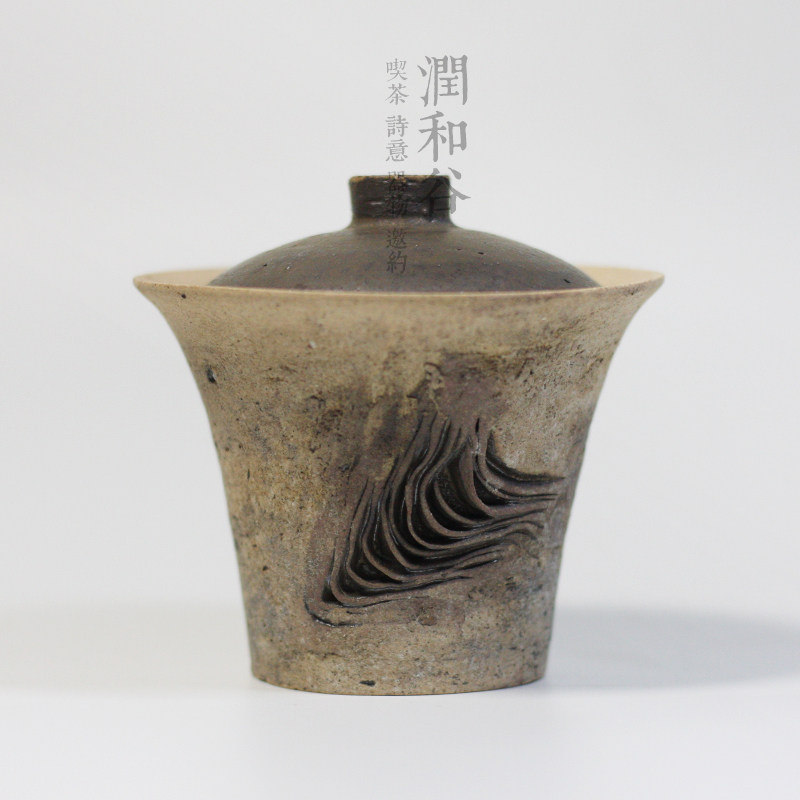 泉田之也盖碗日本陶艺家杯身積层纹饰陶瓷艺术品北京现货润和谷