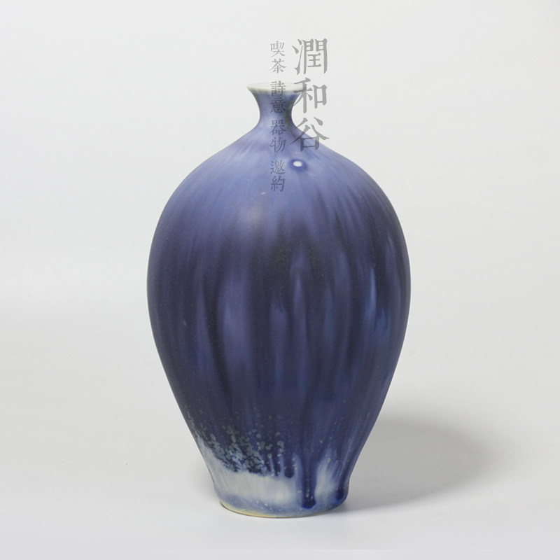 日本进口有田烧柴烧花器花道用品花入花插现代简约陶瓷花瓶润和谷