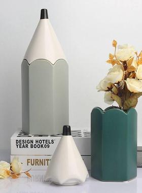 创意铅笔造型收纳盒办公室新中式摆件家居饰品样板间摆设客厅装饰