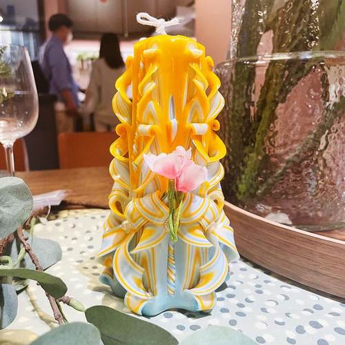 德国手工雕刻氛围摆件生日礼物香薰蜡烛尼罗河花园香味橙色高级感