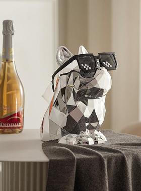 创意法斗纸巾盒客厅茶几餐巾纸轻奢抽纸盒简约个性设计感装饰摆件