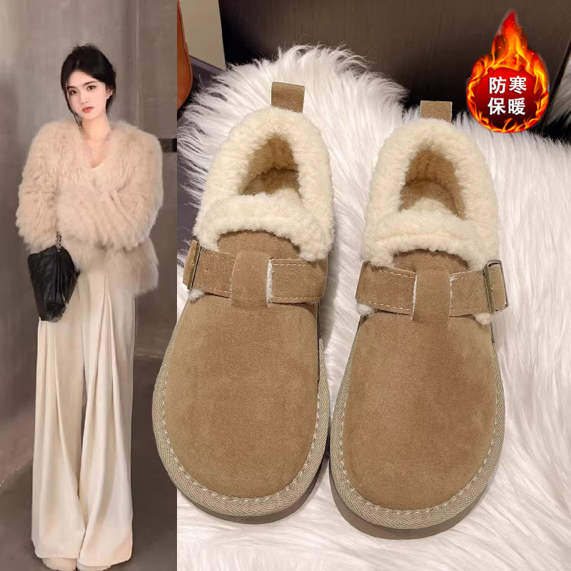加绒勃肯鞋豆豆乐福鞋女款2026春秋新款平底毛毛鞋一脚蹬孕0115w,女鞋,勃肯鞋/软木鞋,淘宝优惠券,粉丝福利购,淘宝优惠卷