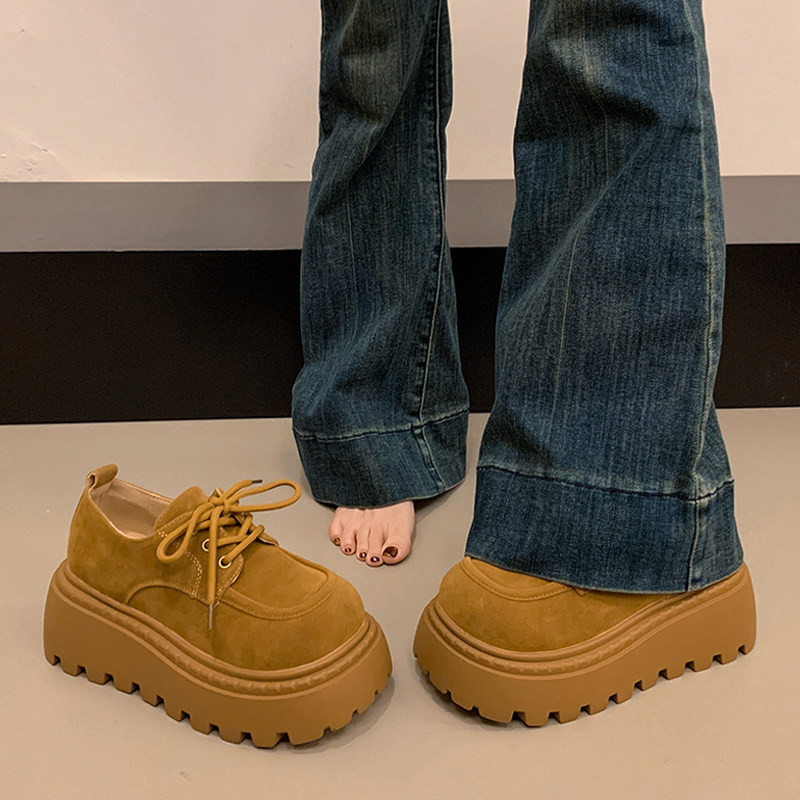 厚底小皮鞋女2026春秋新款小个子增Gola福单鞋系带鞋子复古0124r,女鞋,勃肯鞋/软木鞋,淘宝优惠券,粉丝福利购,淘宝优惠卷