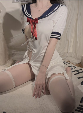 新jk清纯水手服性感露腰日系软妹纯欲居家内衣套装学生免脱直播用