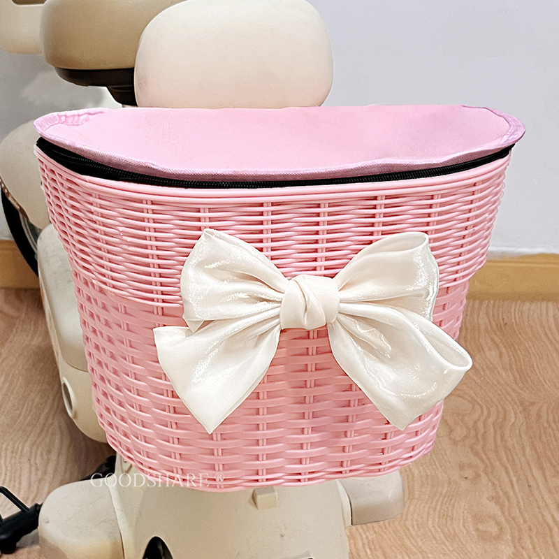 电动车车筐可爱卡通蝴蝶结