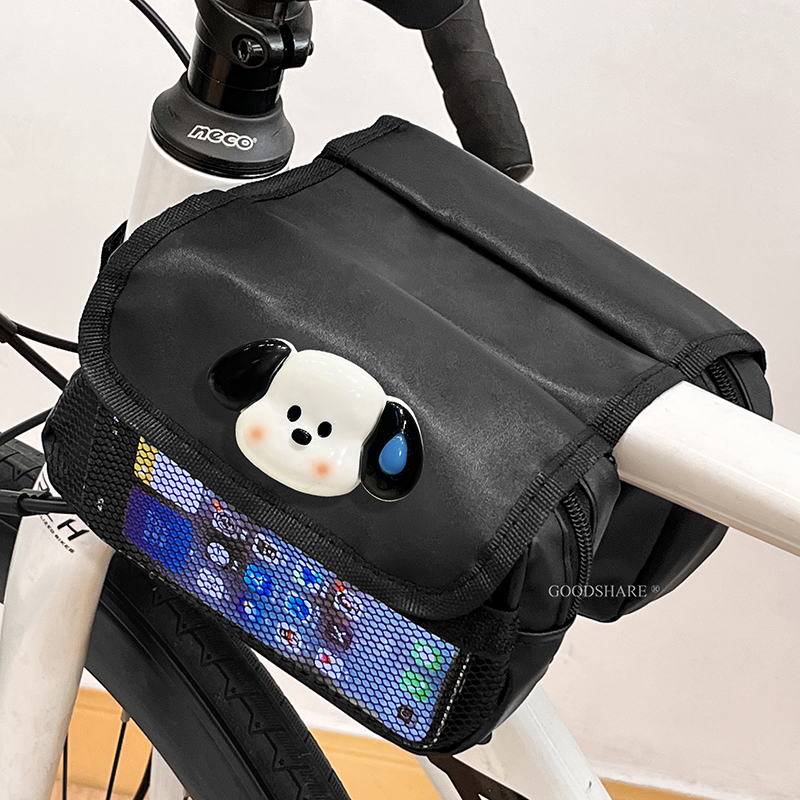 自行车去前梁挂包可爱卡通帕恰狗