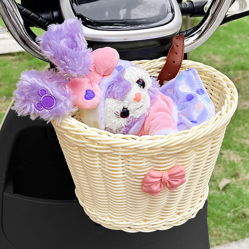 儿童自行车车筐高颜值网红电动车篮子可爱卡通星黛露婴儿推车车篮