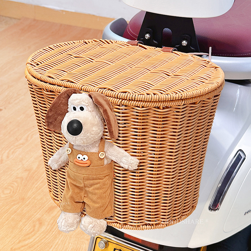 电动车后尾篮筐大容量可爱卡通