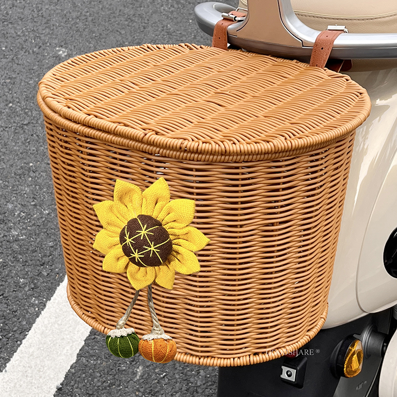 电动车后置车筐大容量收纳车篓