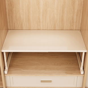 可伸缩衣柜分层隔板隔断橱柜分隔神器免打孔收纳架柜子整理置物架