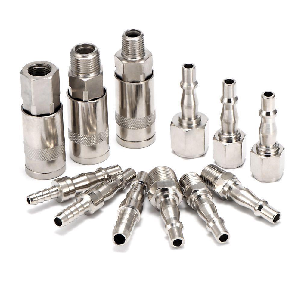 厂家直销英式快速接头12件套装1/4 3/8铁镀镍镀铜镀锌气动接头